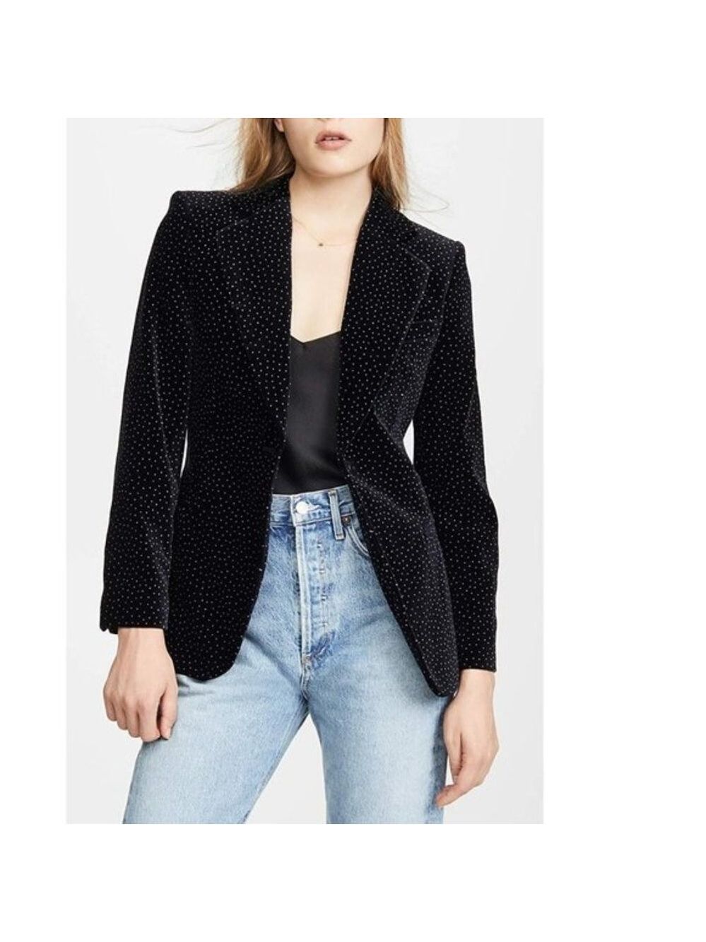 Theory Dotted Cinched Cotton Velveteen Blazer - Picture 2 of 10